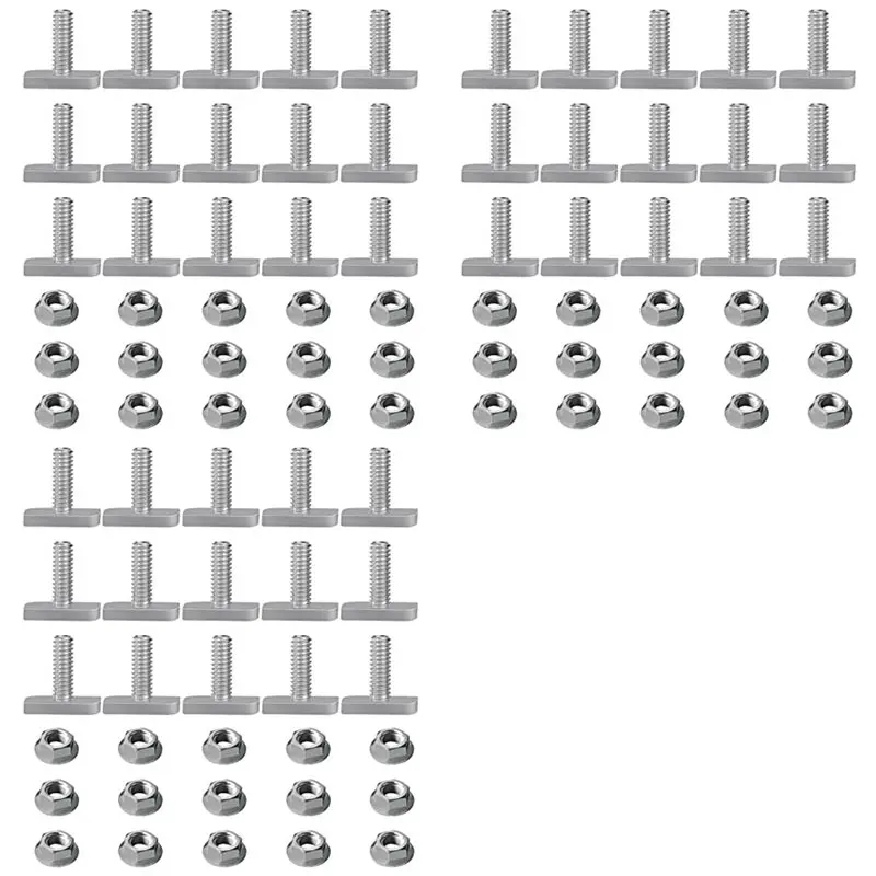 

ABVC 45Pcs T Slot Bolt Replacement,M8 X 20 Screws, A2-70 Rail Track Screws Track Nuts With 45 Flange Nut