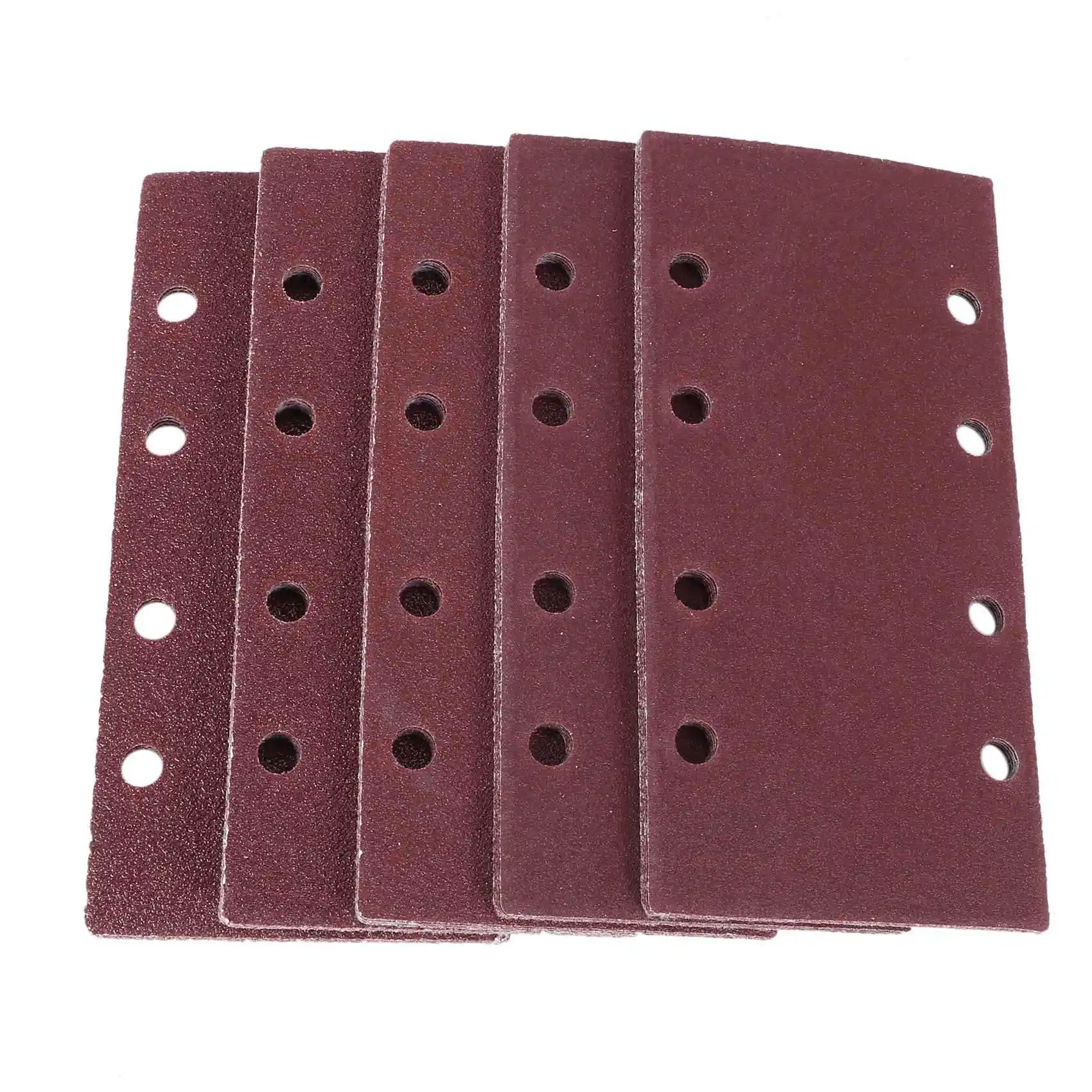 50 Pcs Sanding Pads,Sanding Paper Hook And Loop Sand Sheet 93X185mm Punched 8 Holes Grits 40/60/80/120-ABQU