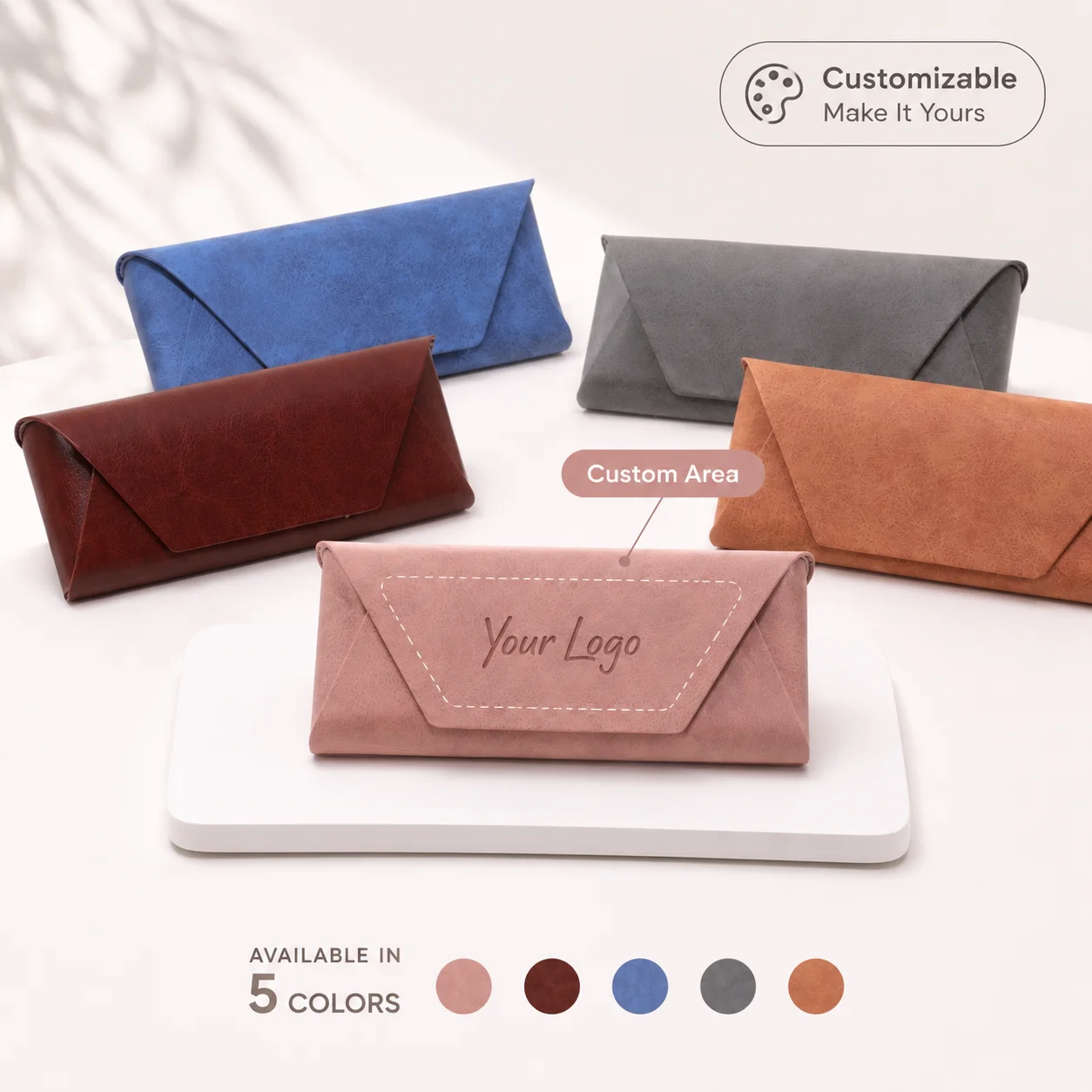 Étui à lunettes en PU avec texte personnalisable, étui à lunettes élégant gravé au laser, cadeau DIY pour amis, nom personnalisé
