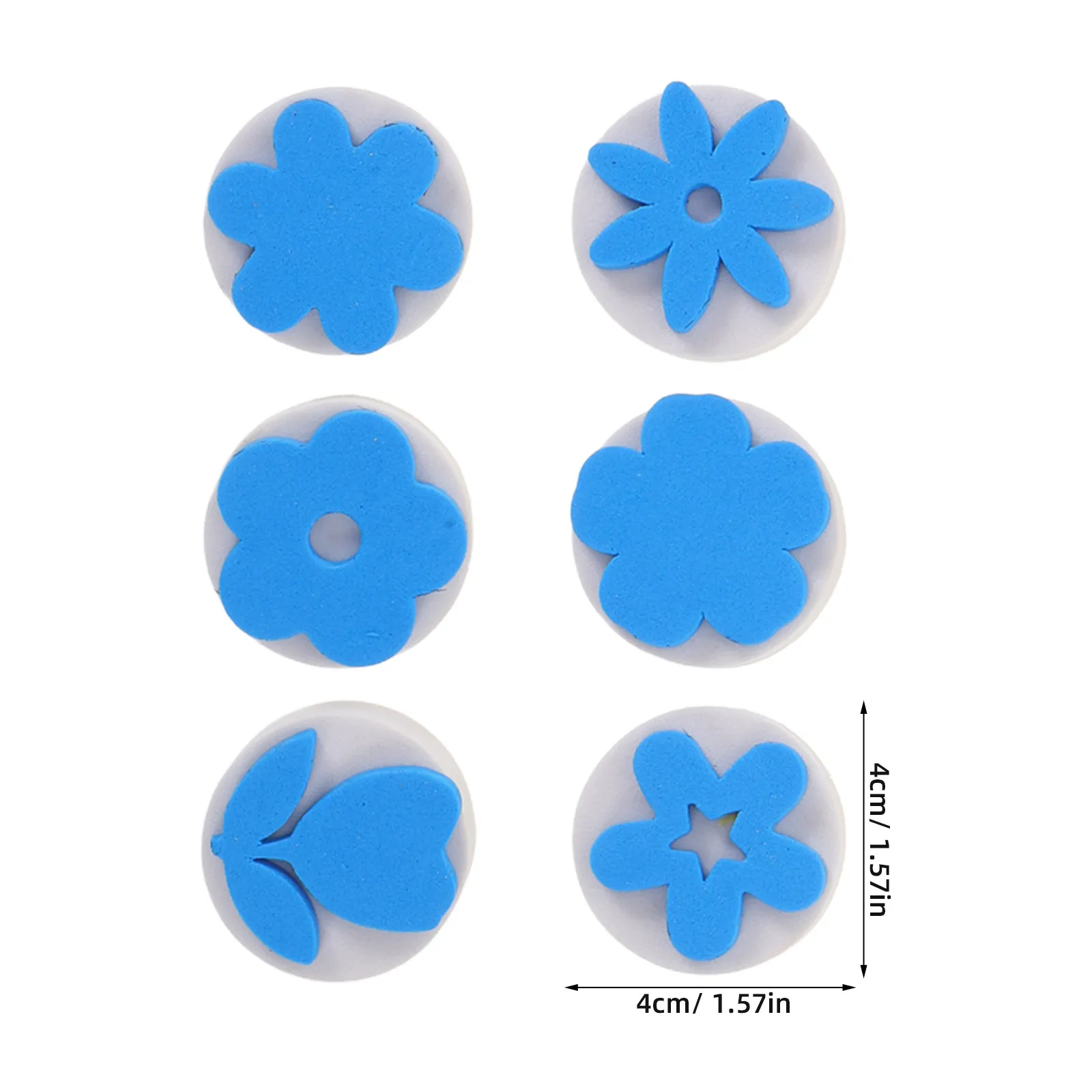 1Set Sponge Paint Stampers Ergonomic Grip Flower Foam Stamper for DIY Craft Ink Pads Drawing Decorative Projects