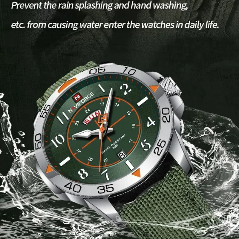 NAVIFORCE Top Brand Men's Watches Waterproof Luxury Business Casual Nylon Strap Quartz Wristwatch Luminous Relogio Masculino