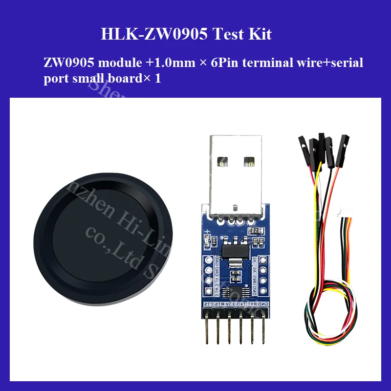 Módulo de identificação de impressão digital semicondutor hi-link zw0905 sensor de coleção de fechadura de porta de toque capacitivo