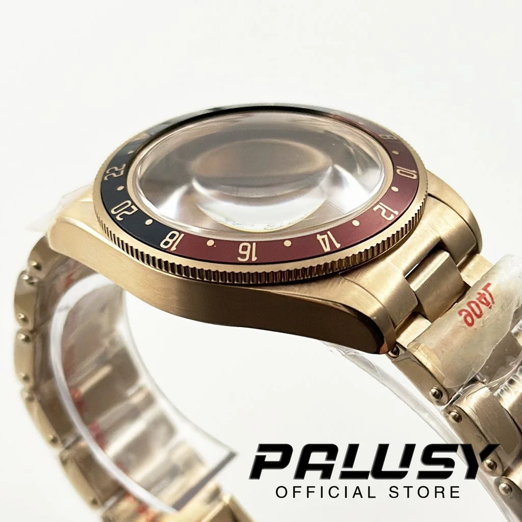 39 مللي متر معقمة ارتفع الذهب مقاوم للماء القبة الياقوت الكريستال الفولاذ المقاوم للصدأ ساعة تناسب NH34 NH35 NH36 ETA 2824 PT5000 حركة