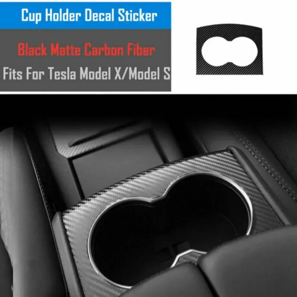 For Tesla Model X/S 12-21 Stickers Car Interior Wrap 1 Set Black Carbon Fiber Look Decoration Vinyl Waterproof