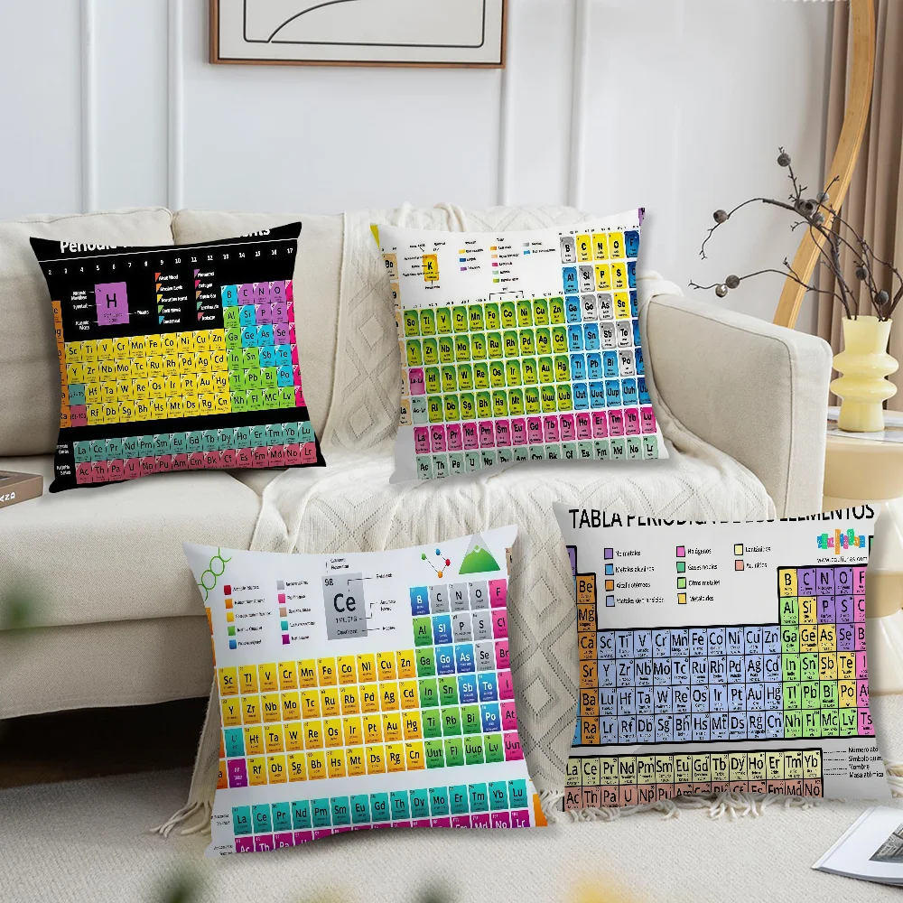 Periodic Table of the Elements cushion cover For Pillow Printing Sofa Decoration Home Room Coffee Shop Office Nordic Simplicity