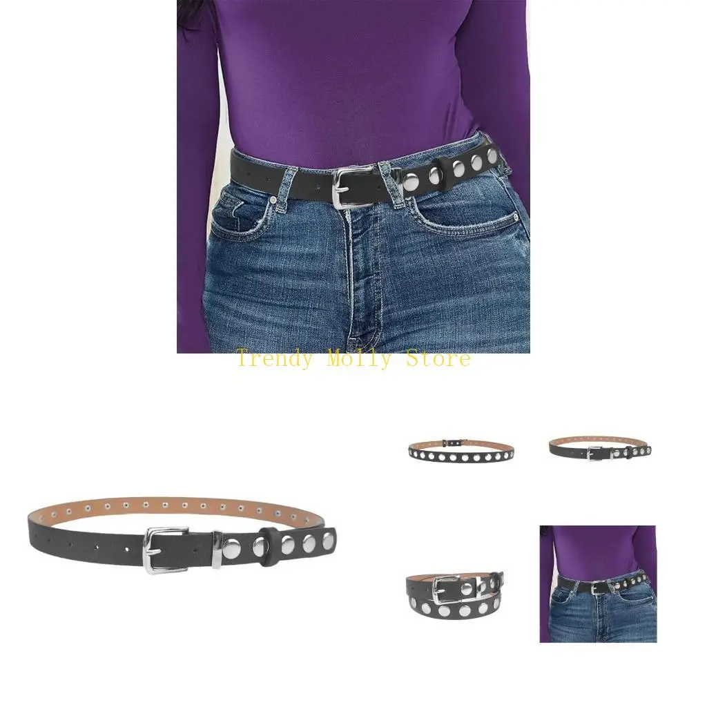 N5KB Fashion Hot Girls Women Wery Belt مع حزام دبوس قابل للتعديل Harajuku