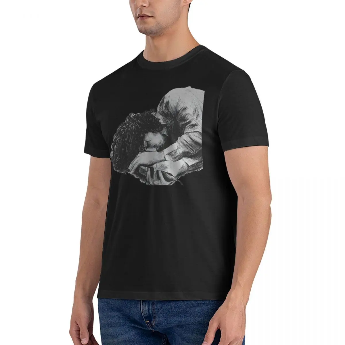 Men's Jim Morrison T Shirts The Doorss 100% Cotton Clothing Casual Short Sleeve Round Neck Tee Shirt Printed T-Shirt