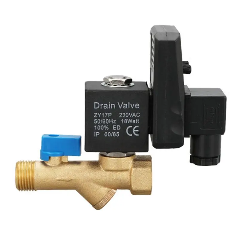 【NEW A39M】 Electronic Drain Valve Electronic Drain Valve Air Compressor Double Insurance OPT-B-AC220V (One-Piece)