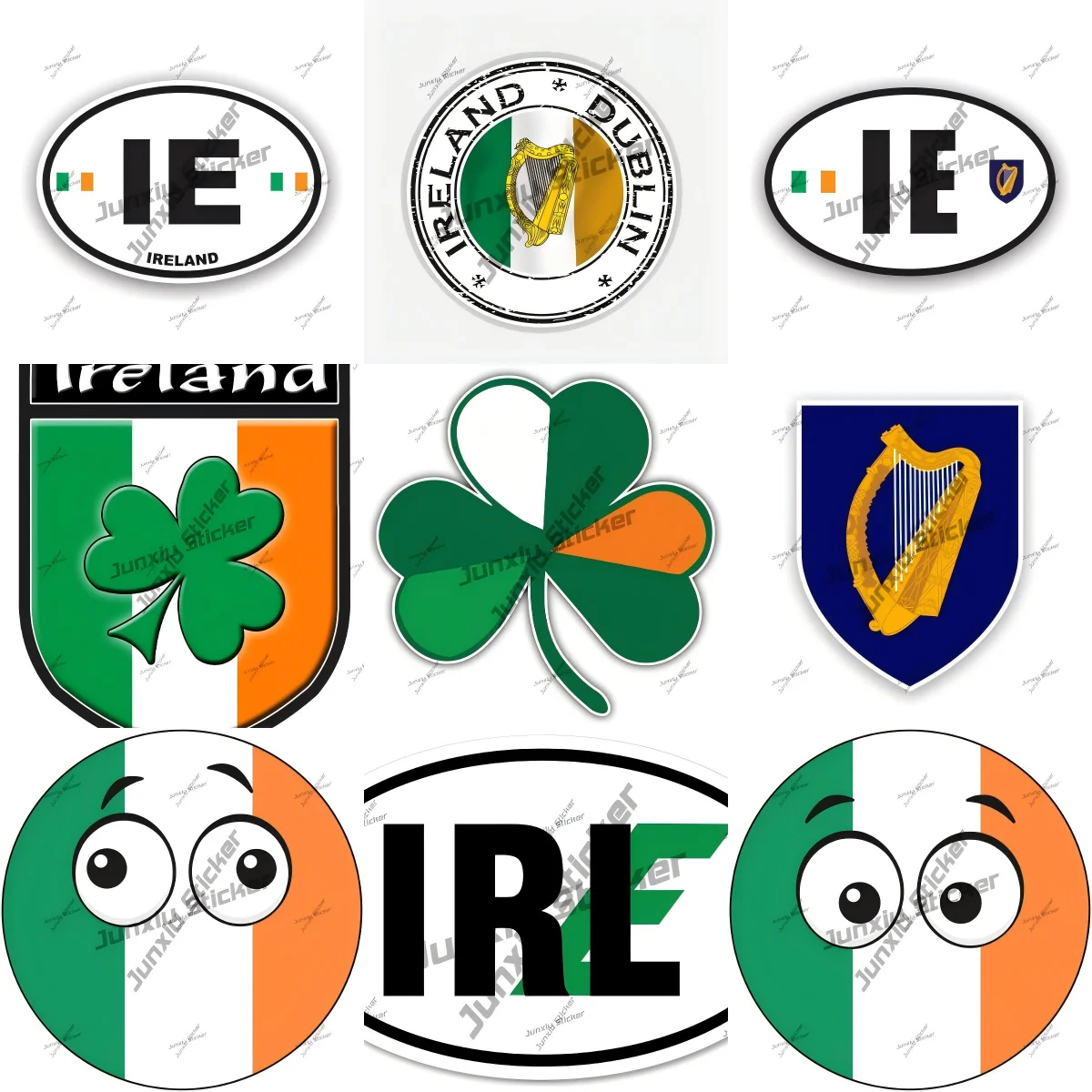 

Ireland Coat Of Arms Sticker Irish Flag Country Code Euro Ie Bumper Outdoor Waterproofing Exterior Decal Accessories Cover Decor