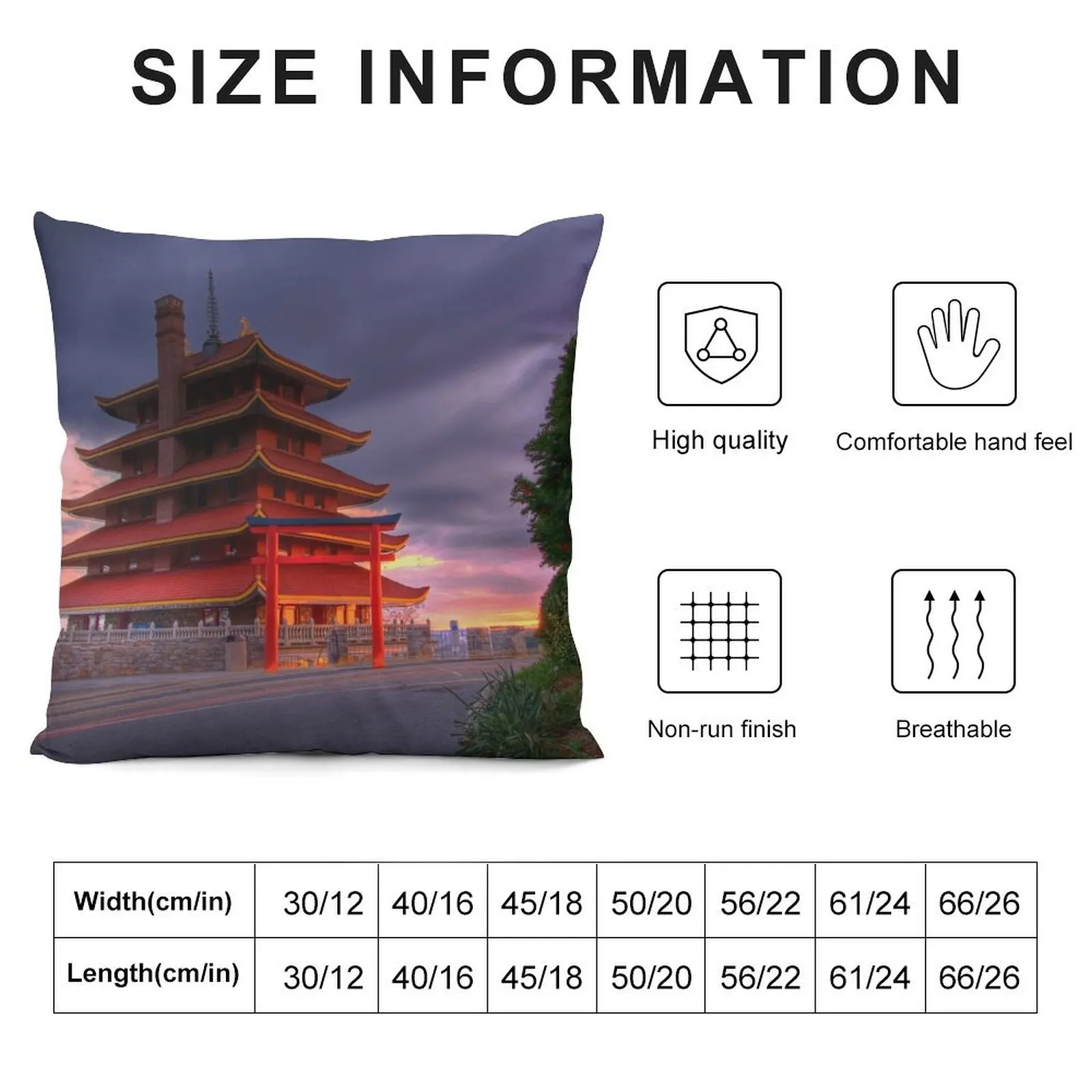 Pagoda Overlooking City of Reading, PA at Sunset. Throw Pillow autumn decoration Pillowcases pillow