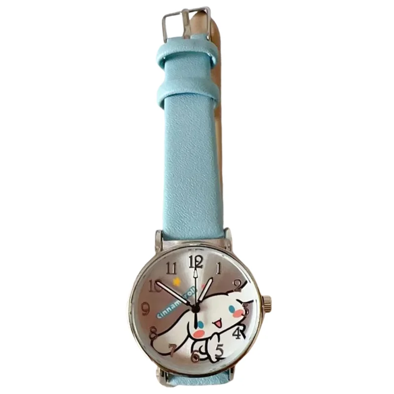 Miniso Anime Cartoon Sanrio Hello Kitty Kuromi Cinnamoroll Melody Pochacco Quarz Mädchen Student Uhr Kinder Ledergürtel Uhr