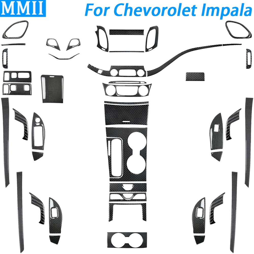 

36Pcs Carbon Fiber Full Kit Inner Cover Trim For Chevrolet Impala 2014-2020 Car Interior Decoration Accessories Sticker