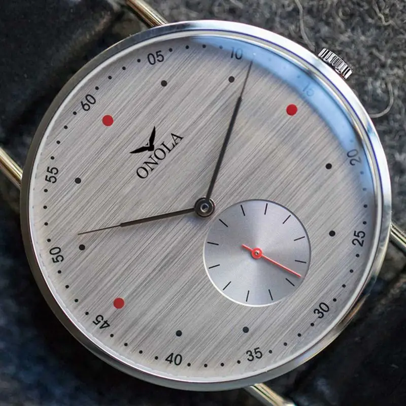 

ONOLA ultra-thin men's quartz watch simple 40mm dial classic watch waterproof leather men's wristwatch relogio masculino