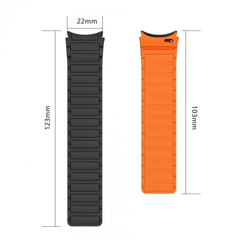 Pulseira de Silicone Sem Gaps para Samsung Galaxy Watch, Banda Magnética Clássica, 5 Pro, 6, 4, 7, 6, 5, 40mm, 44mm, 42mm, 47mm