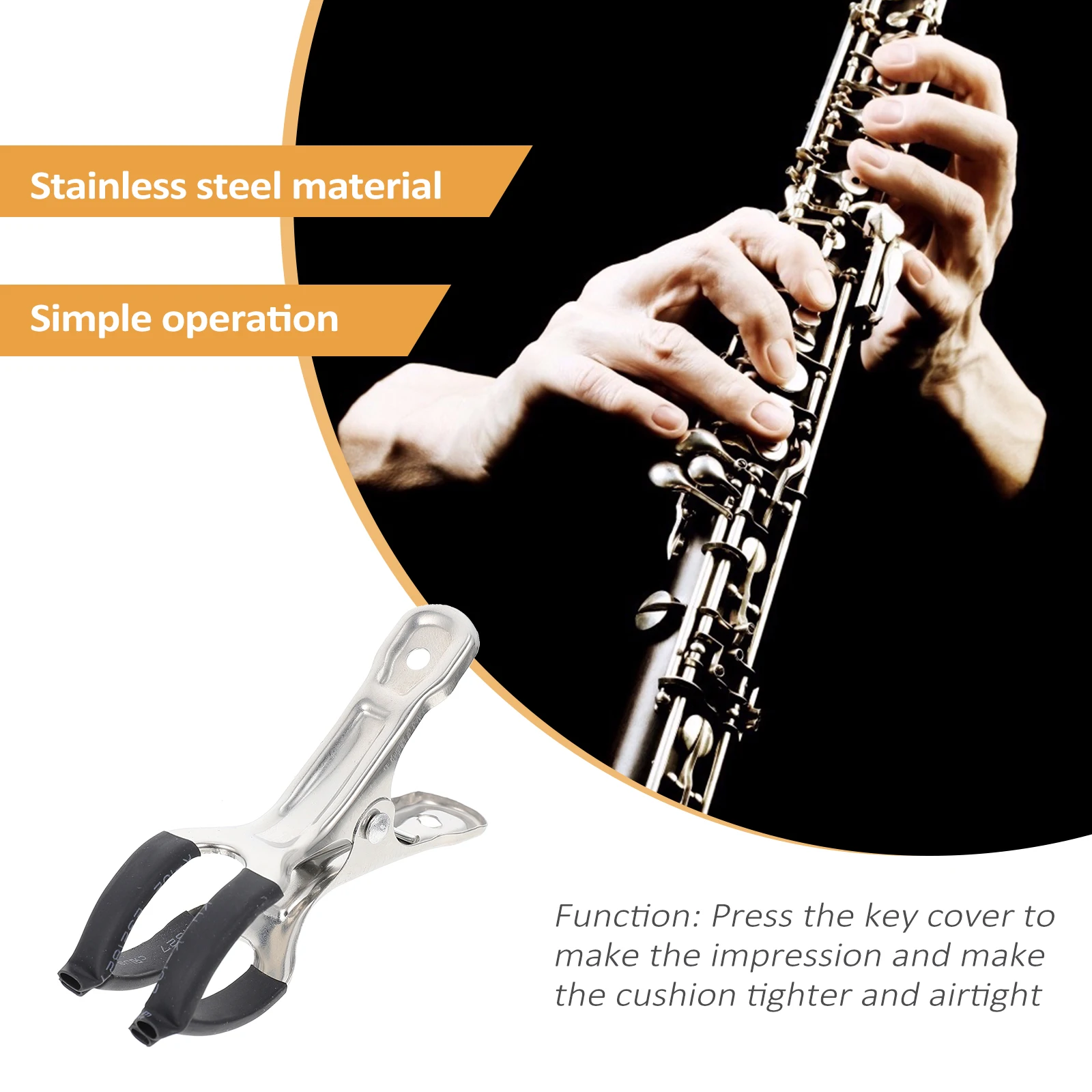 

Saxophone Repair Clips Tools Major Alto Button Pad Supply Non-slip Case Stainless Steel Indentation Woodwind Instrument