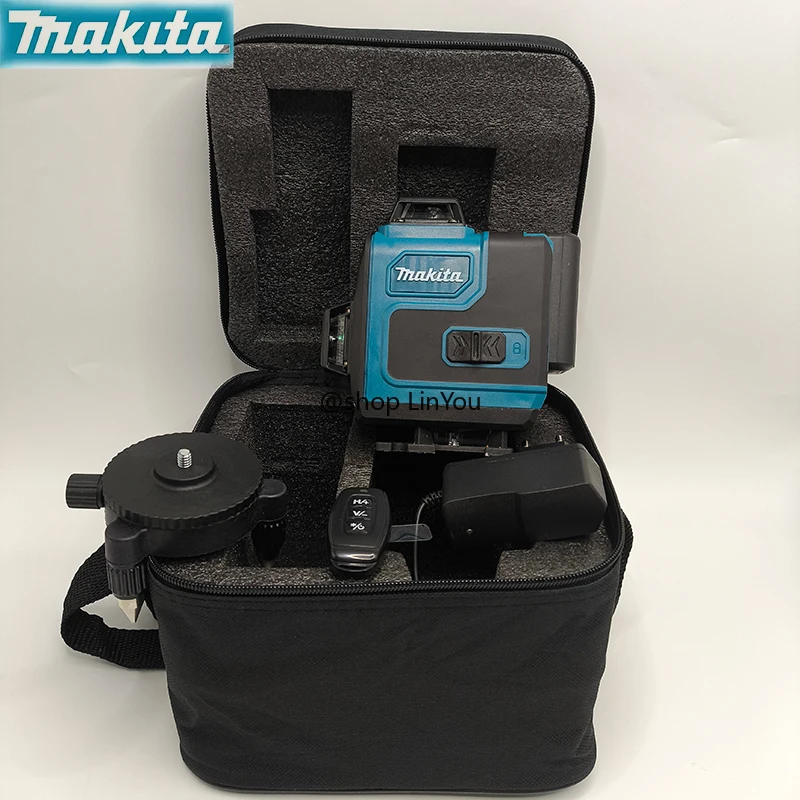 Makita Style 3D 16-Line Green Laser Level - 360° Horizontal & Vertical Cross Line Laser for Wall Mounting