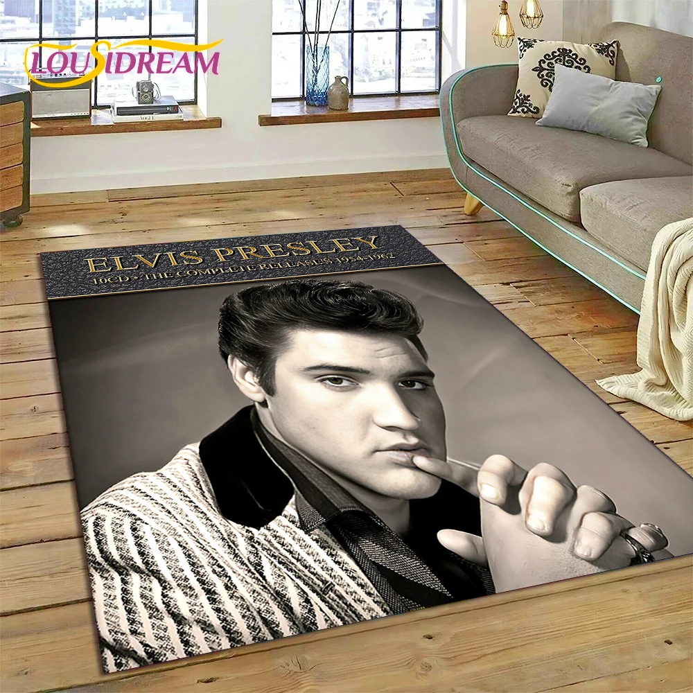 3D Retro E-Elvis Presley Star Carpet Rug for Bedroom Living Room Home Sofa Decoration,Children Game Large Decor Floor Mat Gift