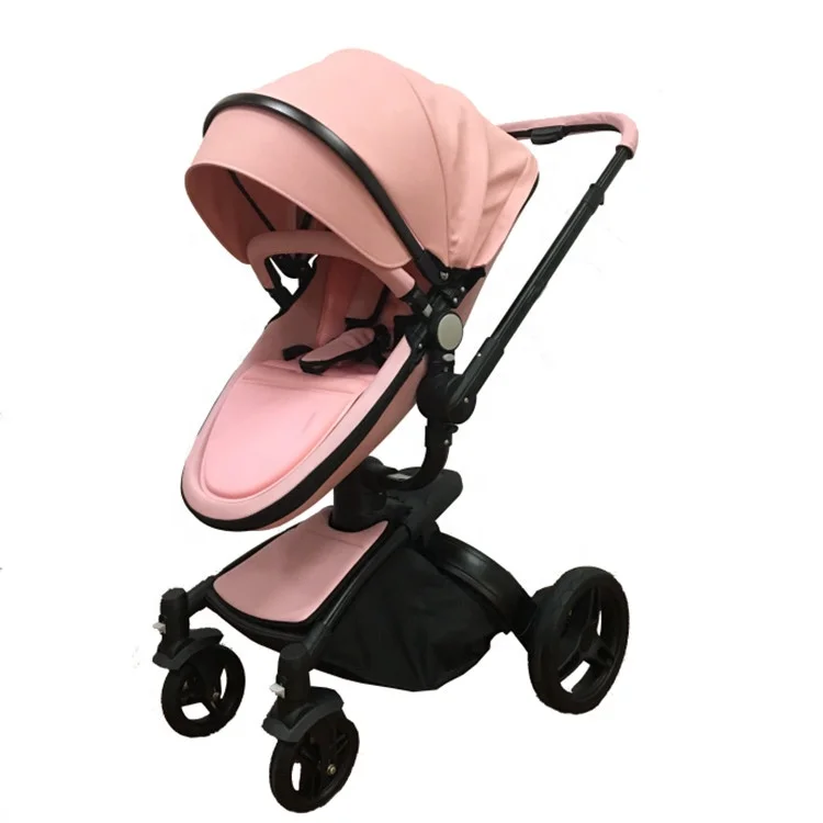 Factory With High Quality  Pu Leather  Bassinet Stroller 3-in-1 Pram Portable Baby Carriage Infant Pushchair