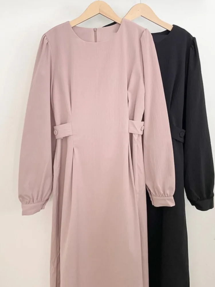 Printemps été col rond chemise robe femmes mode coréenne Chic taille mince dames robes robes