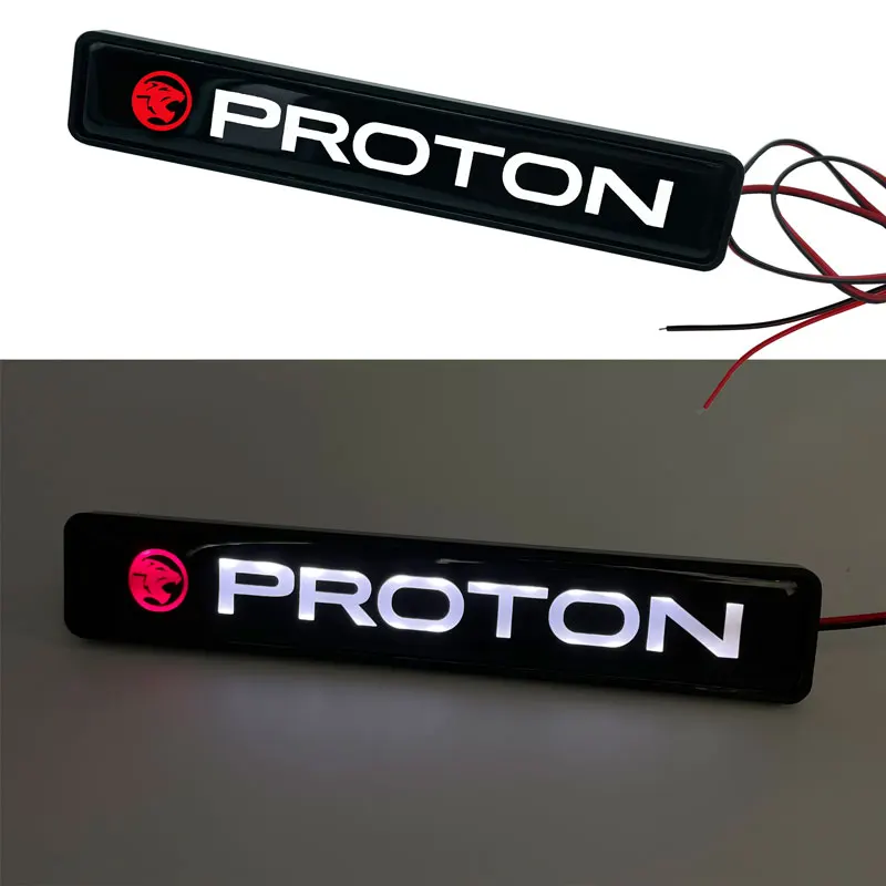 تصفيف السيارة السيارات ملصقا سيارة الجبهة هود مصبغة شعار LED إضاءة زينة لبروتون Exora Iriz R3 شخصية Saga Waja Wira X50 X70