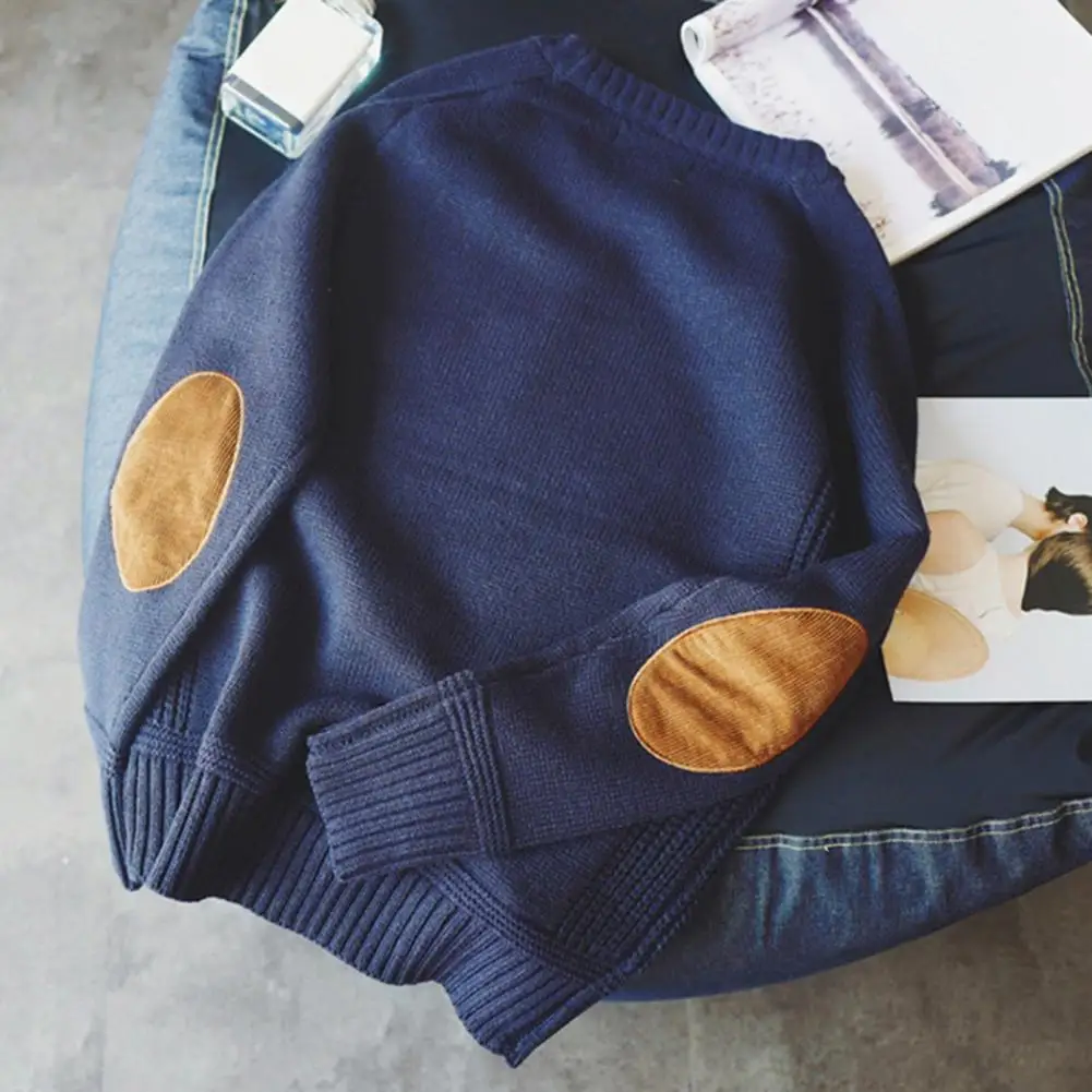 Pull à manches longues pour hommes, design patchwork, mode automne