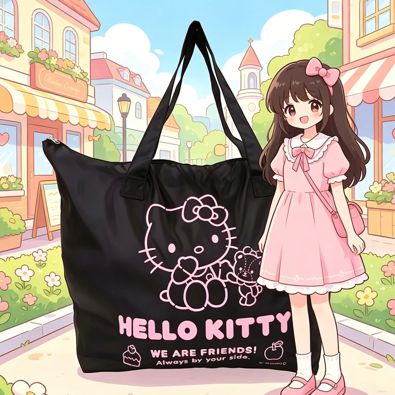 

Hello Kittys Travel Bag Large Capacity Water Proof Lightweight Cartoon Downhill Bag One Shoulder Portable Bags for Woman