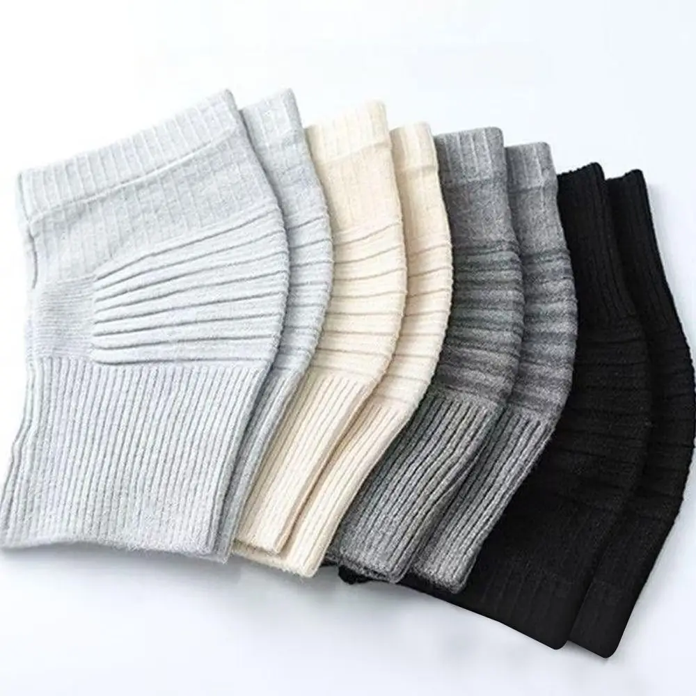 Women Men Cotton Knee Warmers Knitted Soft Thermal Knee Protector Sleeve Stretch Fit Thermal Knee Pads Sports Protection