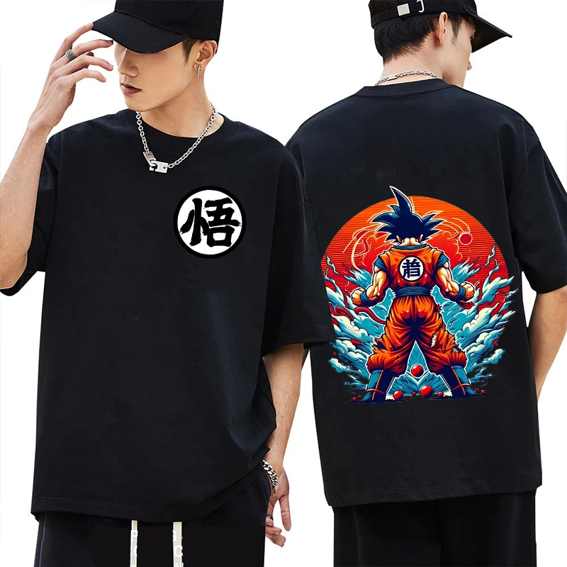 

Dragon Ball Z Men's Clothing T-shirt Anime Figures Goku Cotton Short Sleeves Boy Trendy Cool Tee Summer Fashion Clothes Top Gift