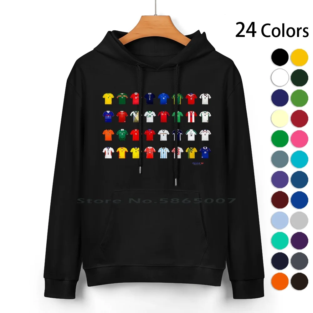 Football Wall Cotton Hoodie Sweater 24 Colors Football Kit France Brazil Germany Argentina Holland Zidane Ronaldo Rivaldo