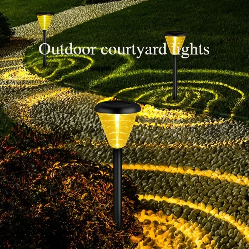 Círculo sombra jardim luz ao ar livre lâmpada solar gramado pátio paisagem chão pátio quintal garagem à prova dwaterproof água solar caminho luz