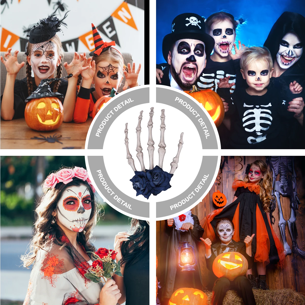 Halloween Hairpins Chic Skull Claw Clip for Girls Women Hair Accessory Horror Pin Unique Delicate Craft