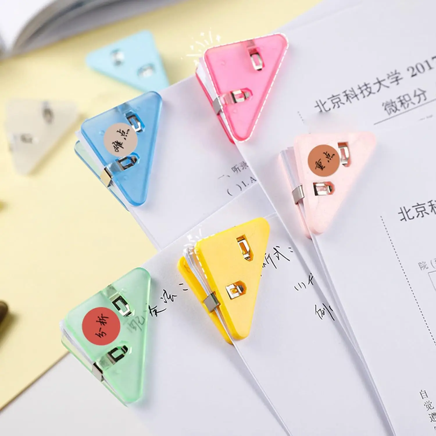 

10Pcs Triangle Organizer Clips for Bills, Papers, Books - Smart Shelf & Desktop Storage