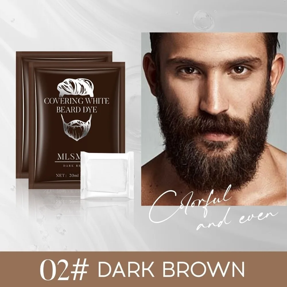 10pcs/Box Beard Tint Instant Blackening Men's Beard Dye Color Tint Nature Beard Dye Cream DIY Coloring Facial Hair Color Men
