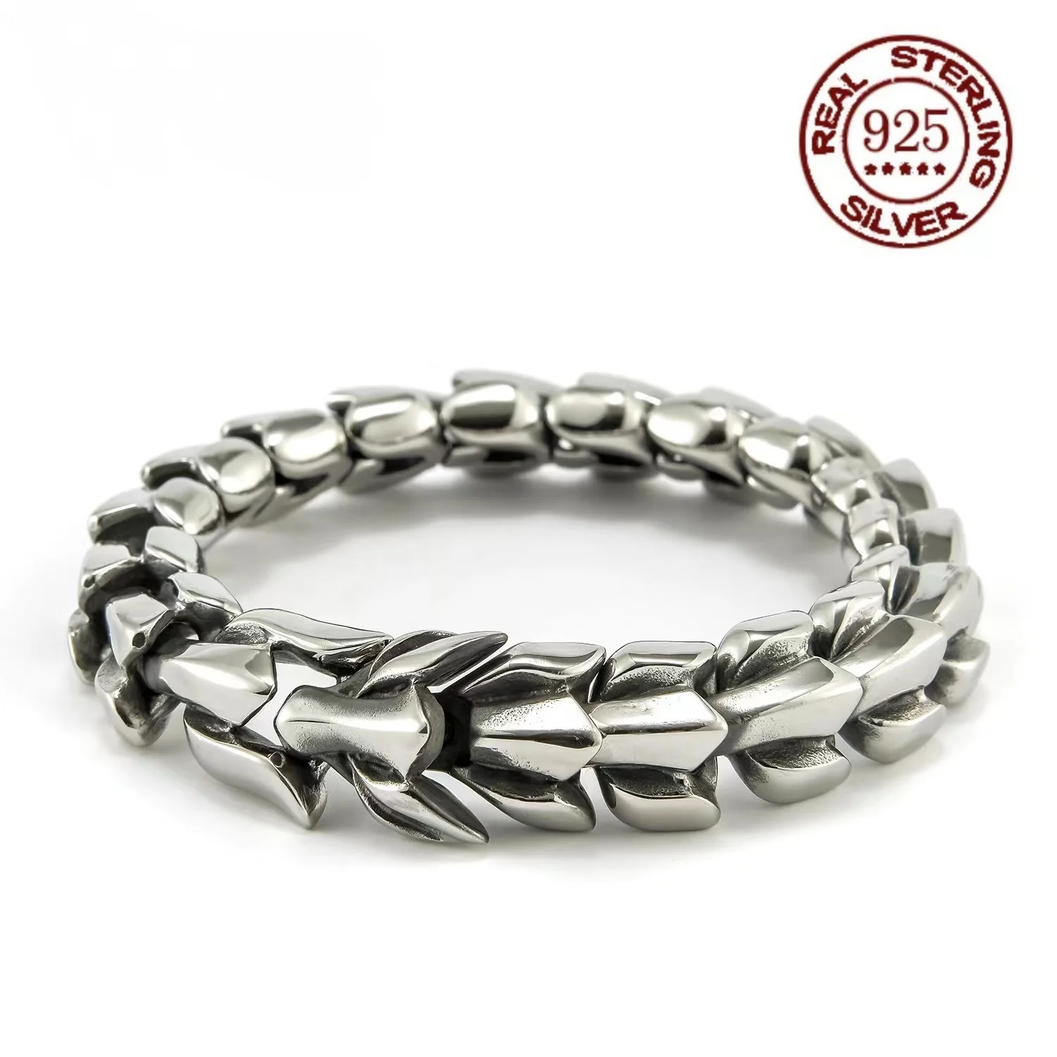 

Luxury 100% Sterling Silver Dragon Bracelet Punk S925 Silver Jewelry certified timeless jewelry gift for men