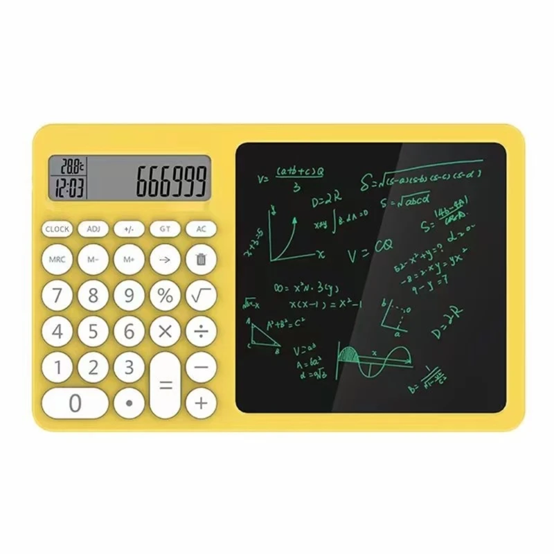 LCD Writing Tablet with Calculator Function Gadget for Various Settings like Classroom, Meeting Room, and Kitchen Dropship