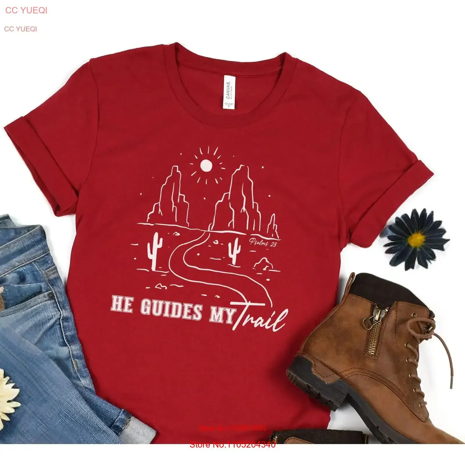 Camiseta cristiana versículo de la Biblia guía mi camino salmos fe Iglesia Trail vintage lavado estirado ropa de calle elegante