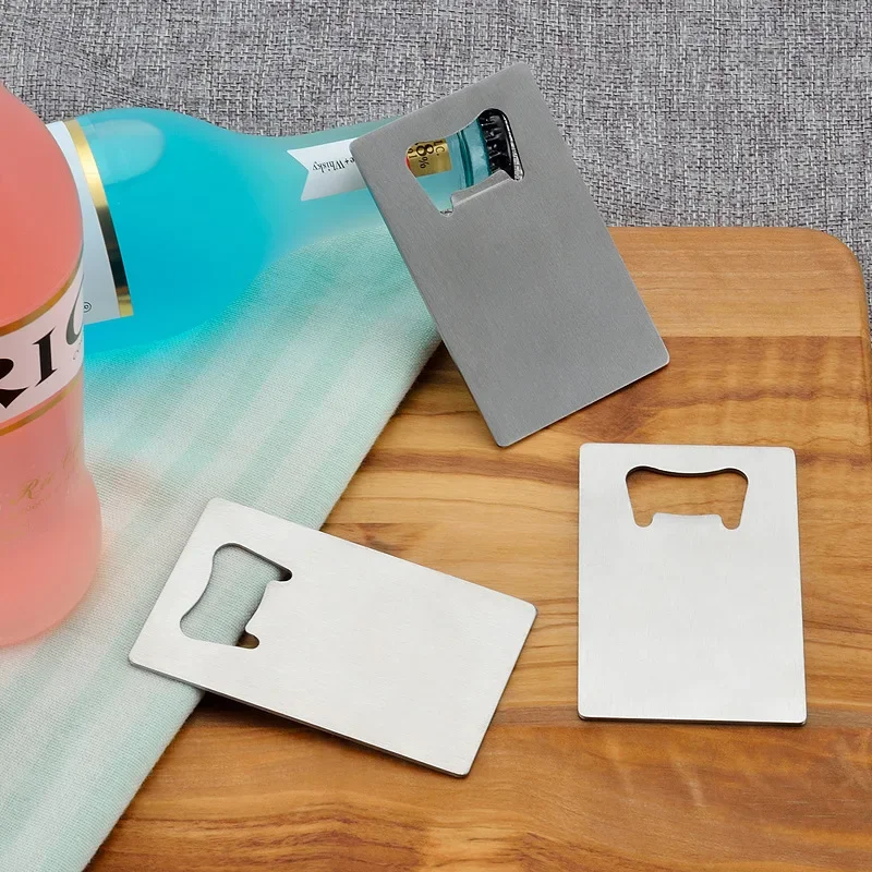 

Card Shape Beer Bottle Opener DIY Wedding Groomsmen Gift Restaurant/Bar Stainless Steel Mini Bottle Opener For Wallets Pockets