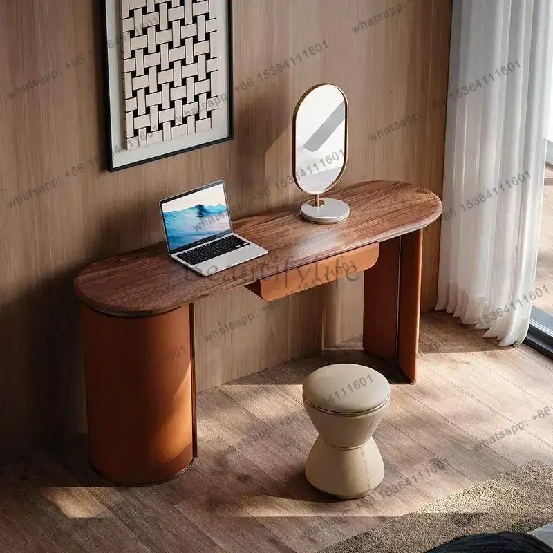 FG Brown Lighting Dressing Table Storage European Clothing Mirror Dressing Table Seat Drawers Coiffeuse De Chambre Vanity Set