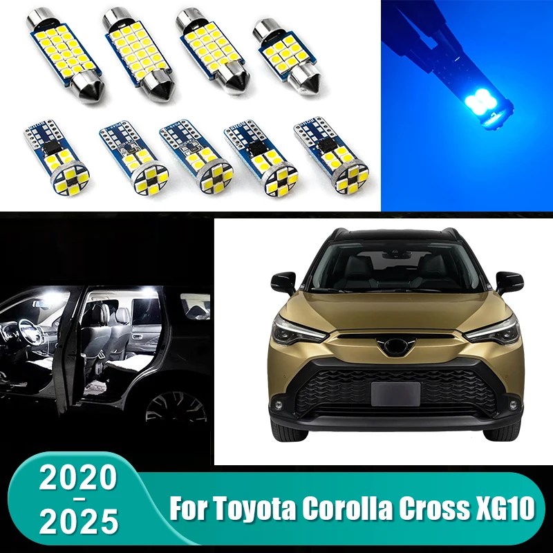 

Для Toyota Corolla Cross XG10 2020 2021 2022 2023 2024 2025 Автомобильные светодиодные лампы Внутренняя лампа Косметическое зеркало Аксессуары для освещения багажника