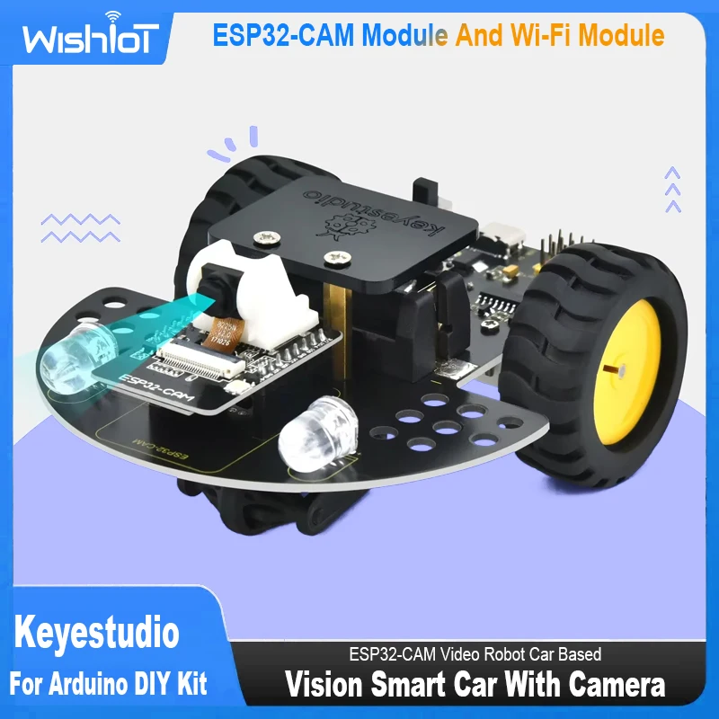 Keyestudio Vision Smart Car With Camera For Arduino ESP32-CAM Video Robot Car Based On ESP32-CAM Module And Wi-Fi Module DIY Kit