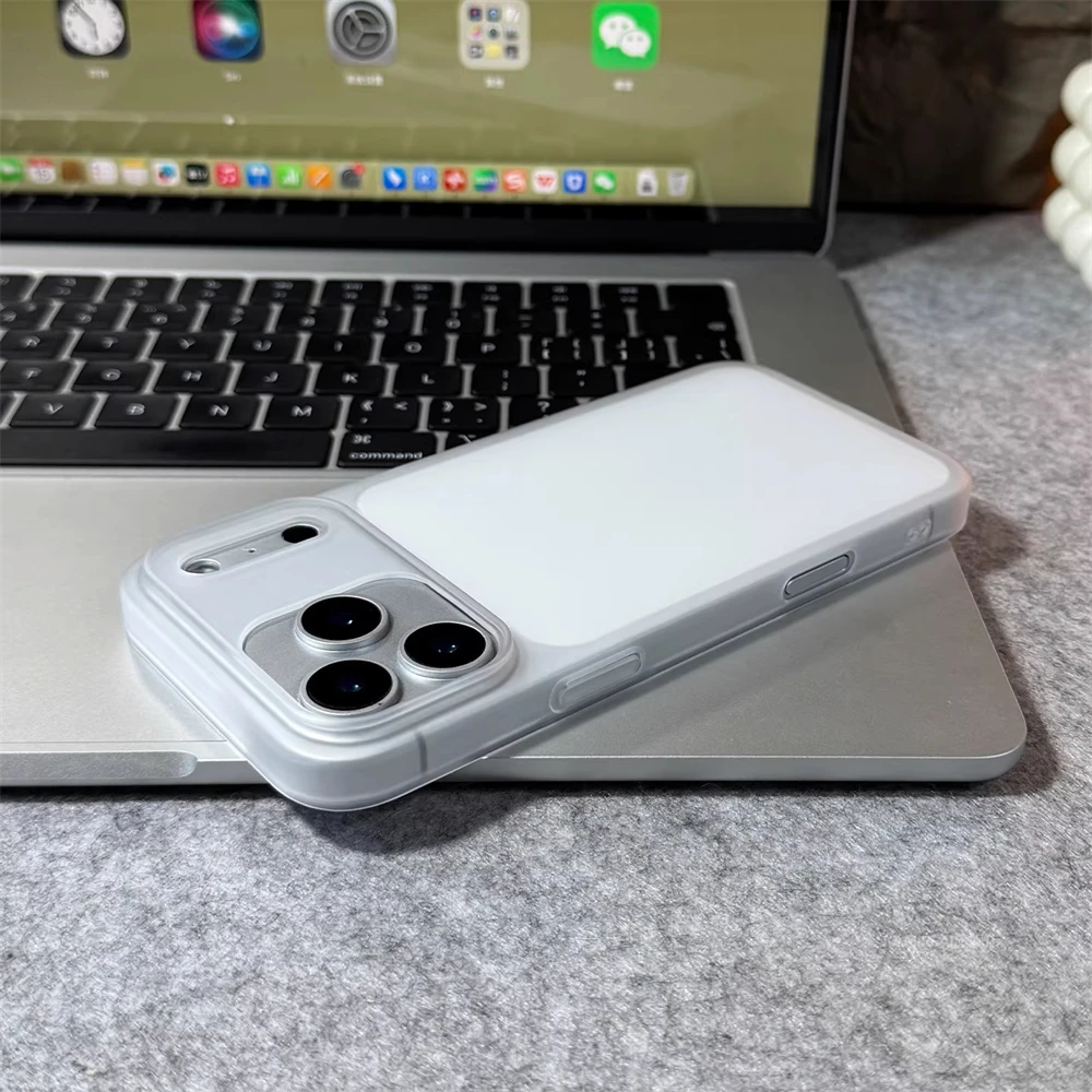 Ultradünne Matte Durchsichtige Harte PC-Hülle für iPhone 18 17 Pro Max 16 15 14 Plus 13 12 Einfarbige Mattierte Schlanke Rückseiten-Schutzhülle – Detail 2