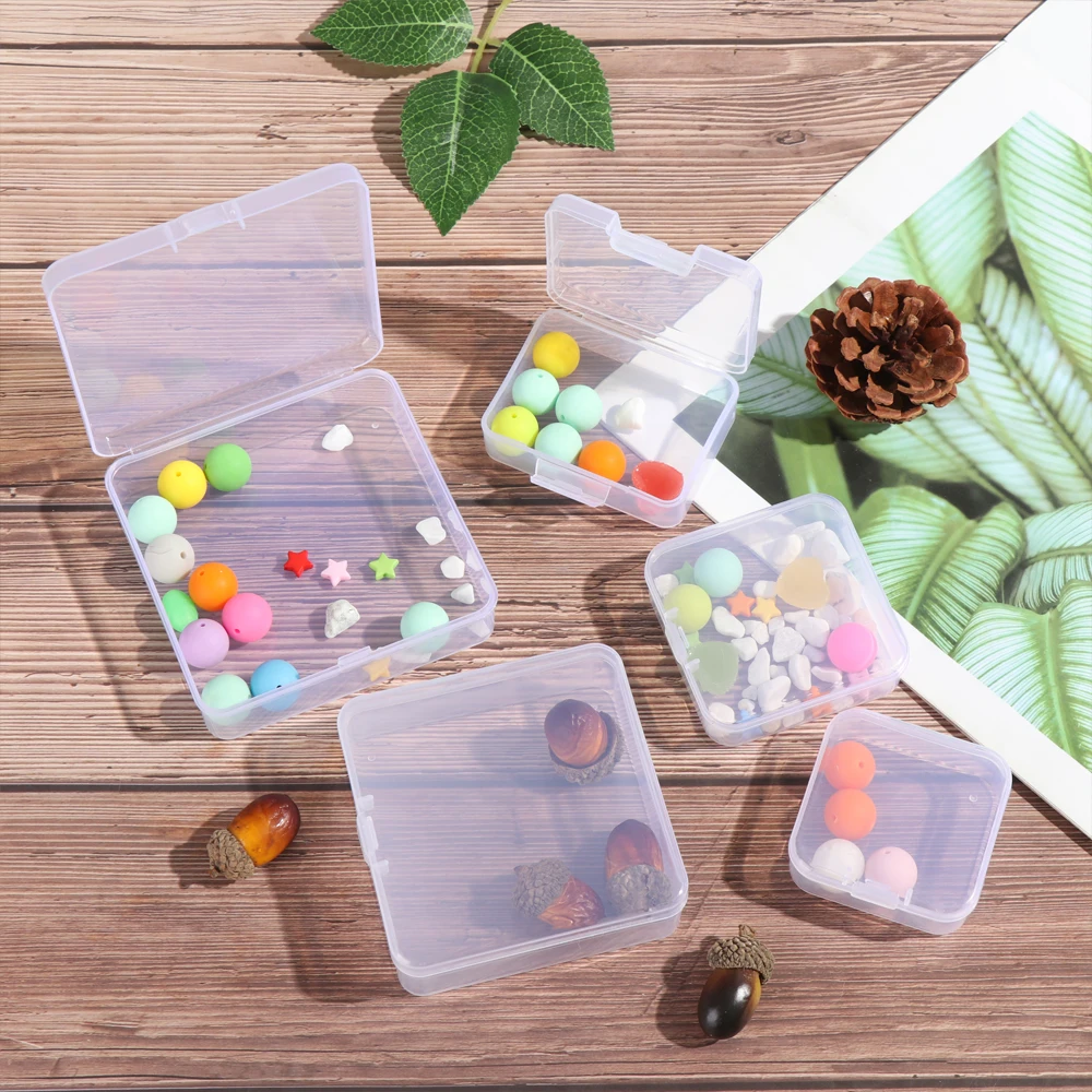 Small Plastic Transparent Storage Box Jewelry Beads Container Fishing Tools Storage Box Home Small Items Sundries Organizer Case