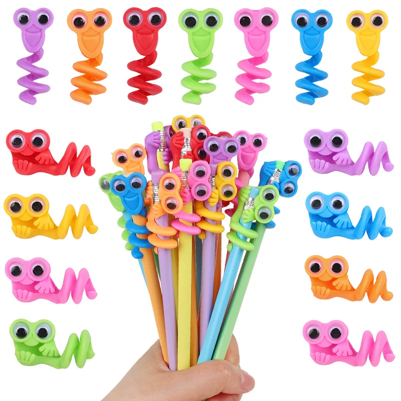 

10/20Pcs Funny Cartoon Pencil Topper Big Eye Pen Cap Kids Birthday Party Favors Pinata Filler Christmas Gifts Toy School Rewards