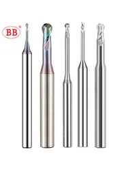 BB Micro Ball End Mill collo lungo alluminio rame piccola fresa in metallo duro CNC strumento di lavorazione profonda R0.1-R0.45