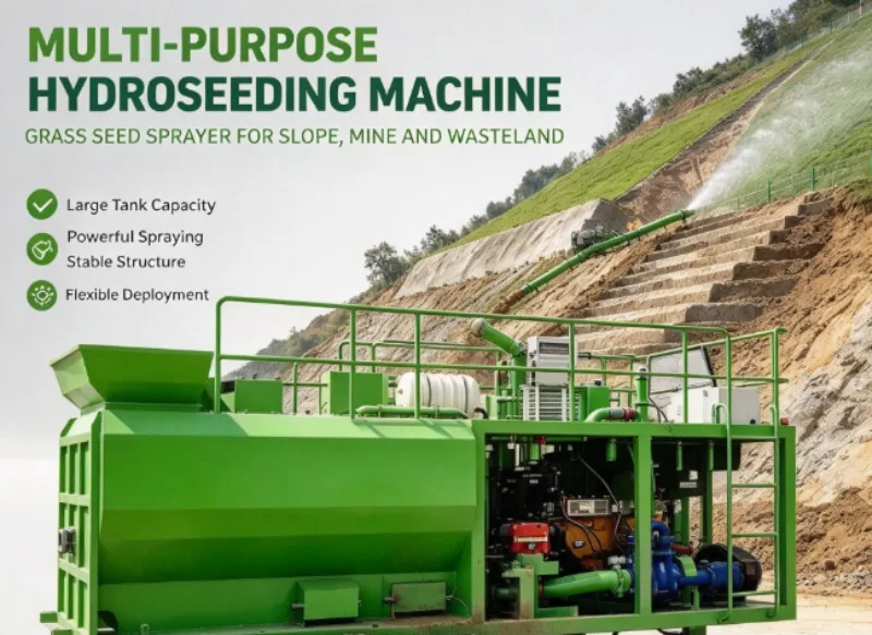 Large Capacity Hydroseeder Truck Mounted Optional Hydraulic Grass Seeding Equipment For Mine Reclamation Projects