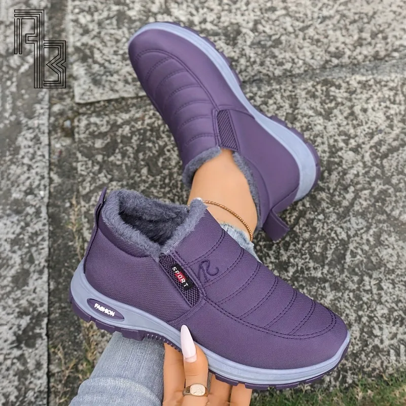 

Large Size Women's Cotton Boots, Cold Resistant and Warm Cotton Boots, High Top Snow Boots with Thickened Fleece