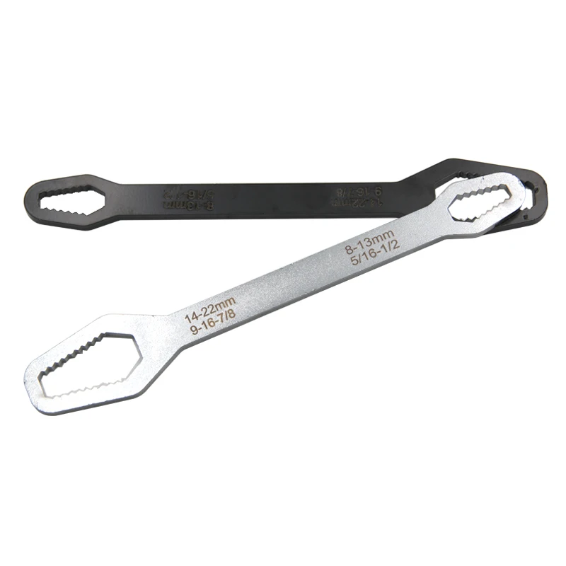 5mm Thick Long Double End Box Wrench 8-22mm Hexagonal Double End Solid Wrench for Tightening Multi Diameter Screws and Nuts Tool