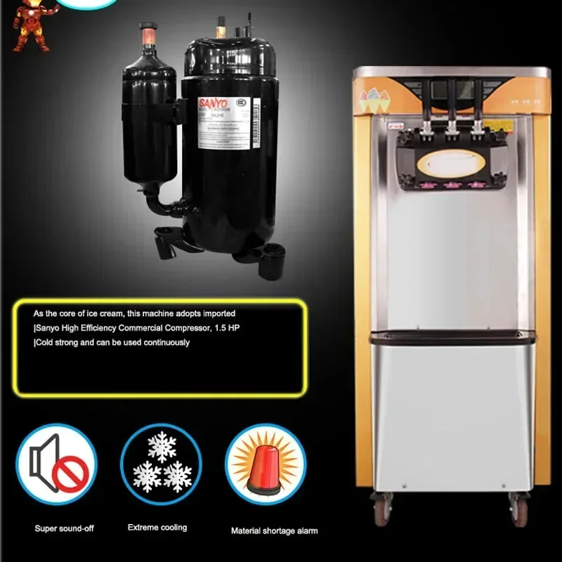 

Домашняя электрическая машина для мороженого 18--22 л/ч, обновленная нержавеющая сталь 219C, автоматическая коммерческая машина для мягкого мороженого, мороженое M