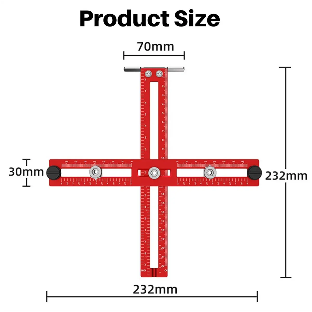 ABJY Metric/Inch Handle Template Jig Drill Guide Cabinet Handle Knob Template Locator Drawer Installation Positioning Ruler