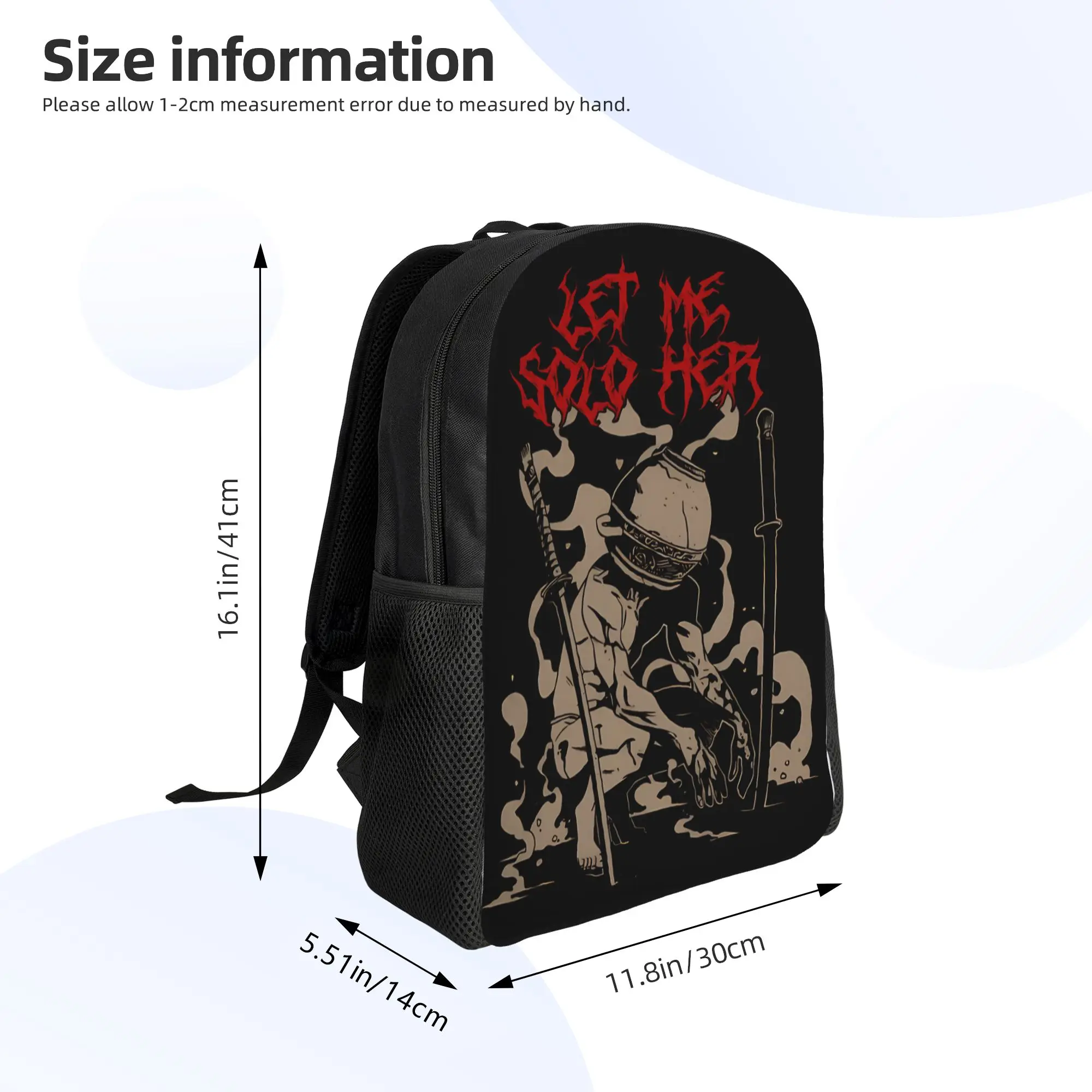 Warrior Character with Pot Head and Two Katanas Backpack  Fun Backpacks Girl Workout Large School Bags Design Rucksack view 4
